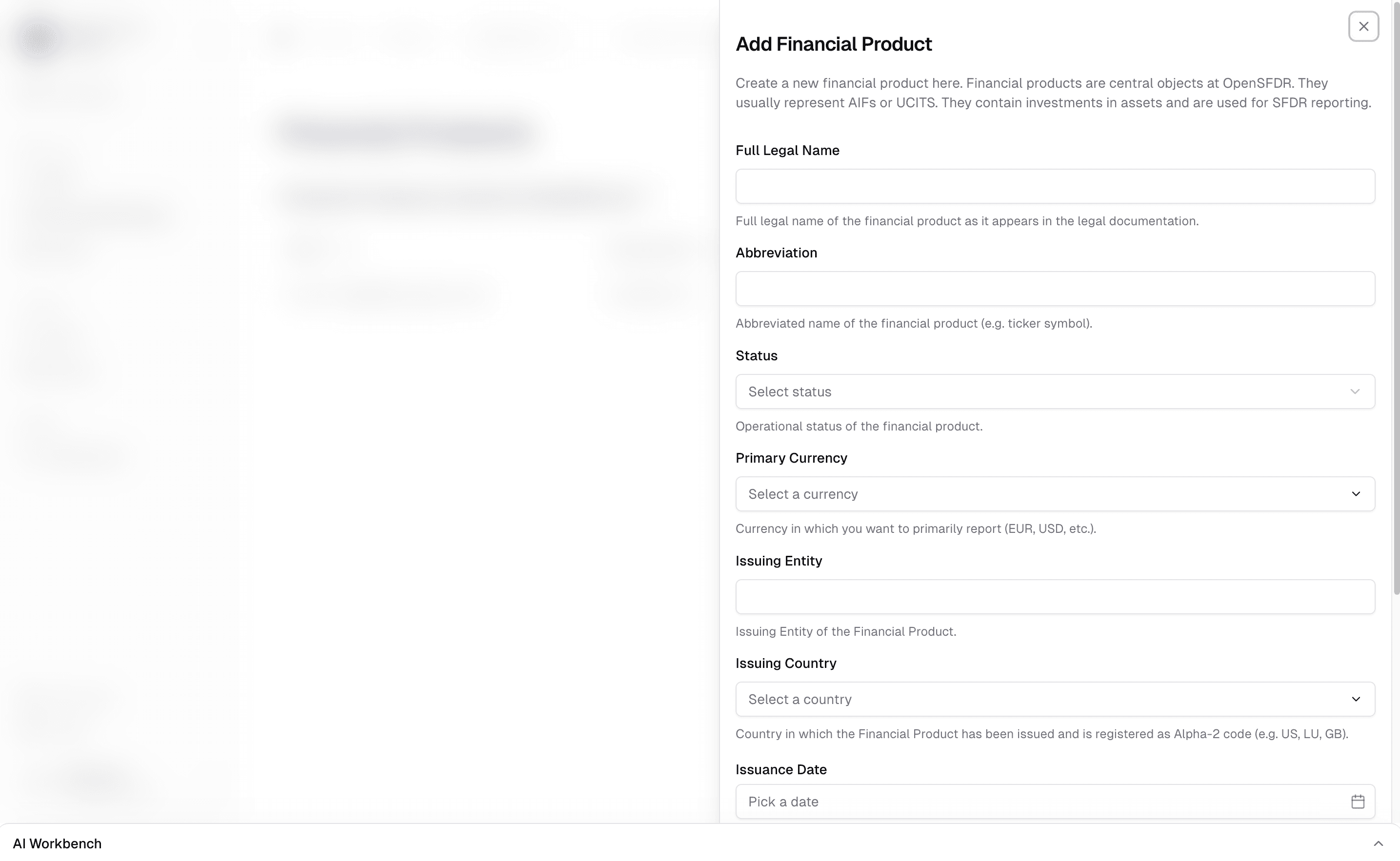 Creating a new financial product