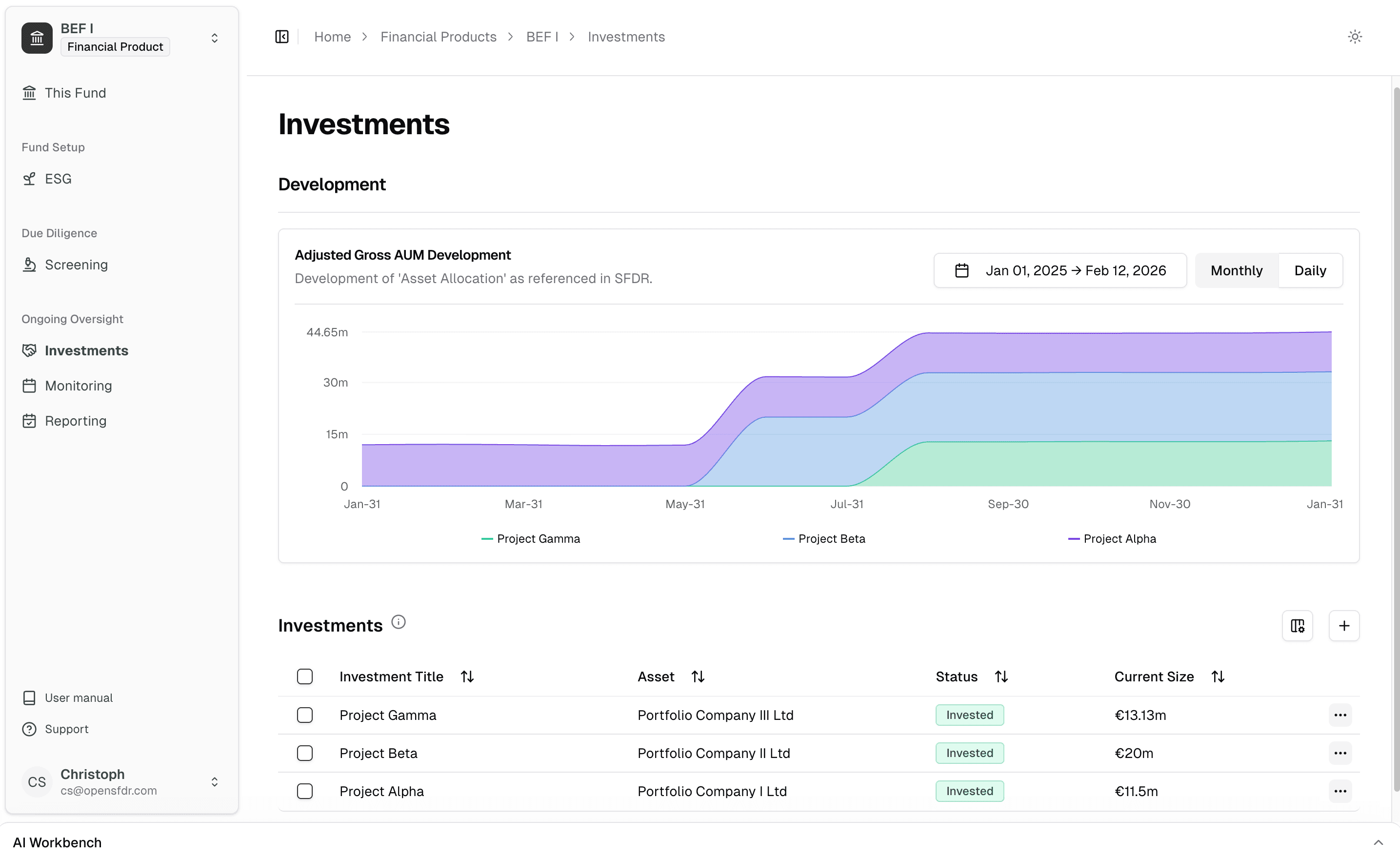 Managing investments
