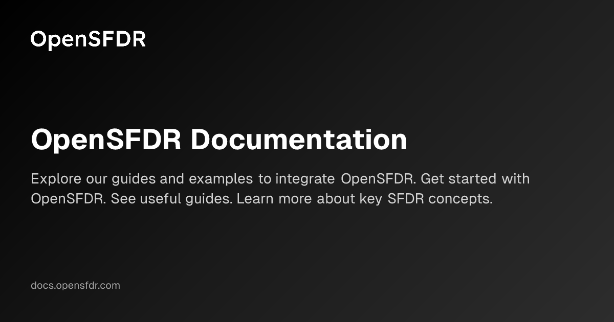 OpenSFDR Documentation